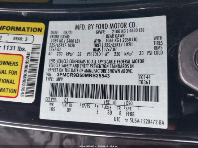 2021 FORD BRONCO SPORT 3FMCR9B60MRB25543 Photo 8