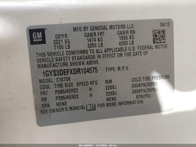 2013 CADILLAC ESCALADE 1GYS3DEFXDR104575 Photo 8