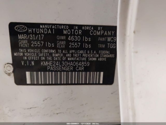 2017 HYUNDAI SONATA HYBRID KMHE24L30HA064859 Photo 8