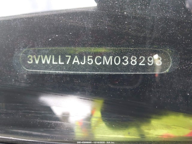 43899865 :رقم المزاد ، 3VWLL7AJ5CM038293 vin ، 2012 Volkswagen Jetta 2.0l Tdi مزاد بيع