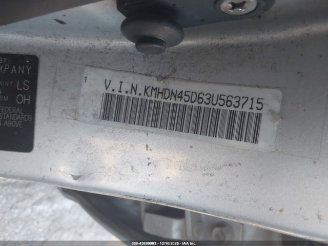 2003 HYUNDAI ELANTRA KMHDN45D63U563715 Photo 8