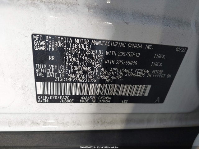 Toyota Rav4 Xle Premium 2022 2T3C1RFV7NW231028 Image 9