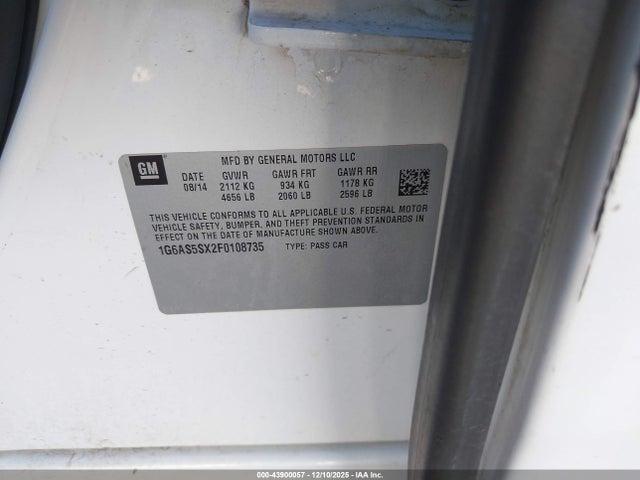 2015 CADILLAC CTS 1G6AS5SX2F0108735 Photo 8