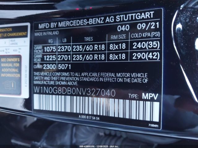 2022 MERCEDES-BENZ GLC 300 W1N0G8DB0NV327040 Photo 8