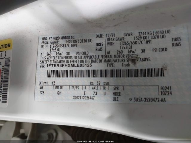 2021 FORD RANGER 1FTER4FHXMLE05125 Photo 8