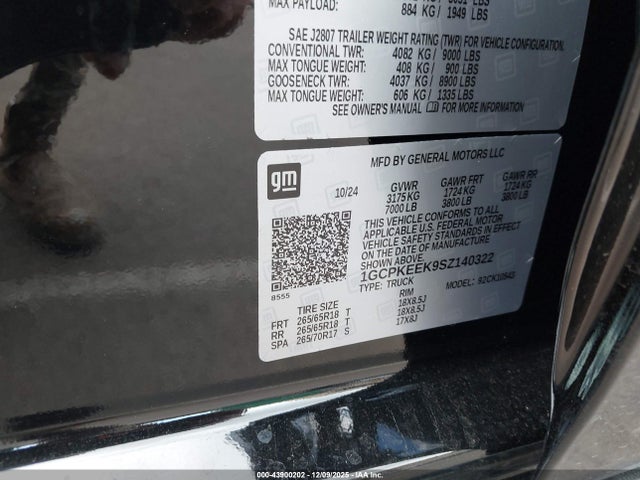 1GCPKEEK9SZ140322 Chevrolet Silverado 1500 4wd Short Bed Rst