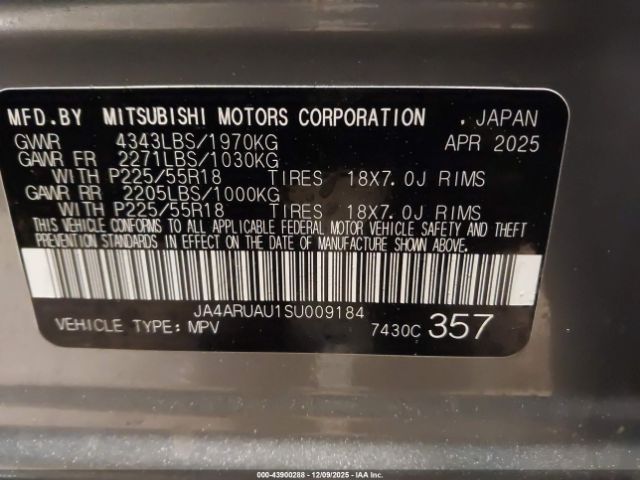 2025 MITSUBISHI OUTLANDER SPORT JA4ARUAU1SU009184 Photo 8