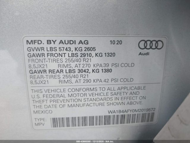 2021 AUDI SQ5 WA1B4AFY0M2019572 Photo 8