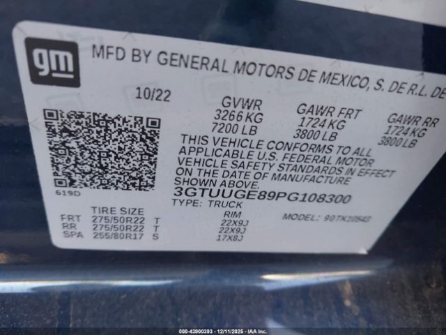 2023 GMC SIERRA 1500 3GTUUGE89PG108300 Photo 8