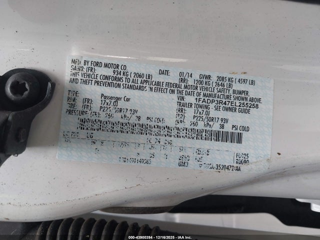 Ford FOCUS ELECTRIC 2014 1FADP3R47EL255258 Image 9