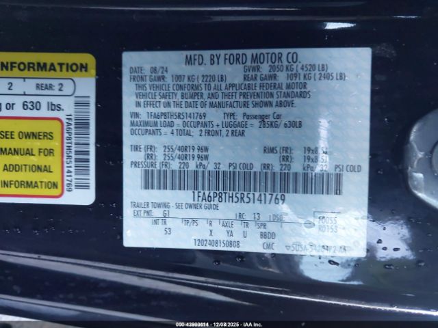 2024 FORD MUSTANG 1FA6P8TH5R5141769 Photo 8