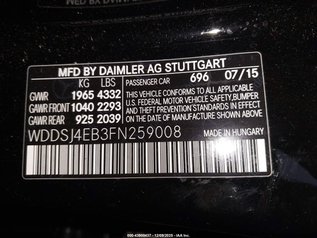 Mercedes-Benz CLA 250 2015 WDDSJ4EB3FN259008 Image 9