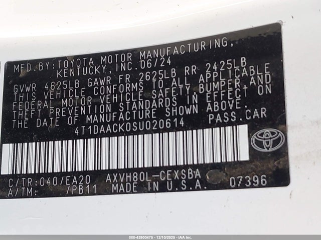 Toyota CAMRY SE 2025 4T1DAACK0SU020614 Image 9