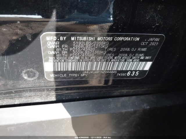 2022 MITSUBISHI OUTLANDER JA4J4UA81NZ044445 Photo 8