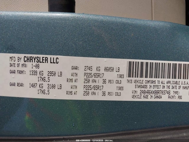 2008 CHRYSLER TOWN & COUNTRY 2A8HR64X88R703746 Photo 8