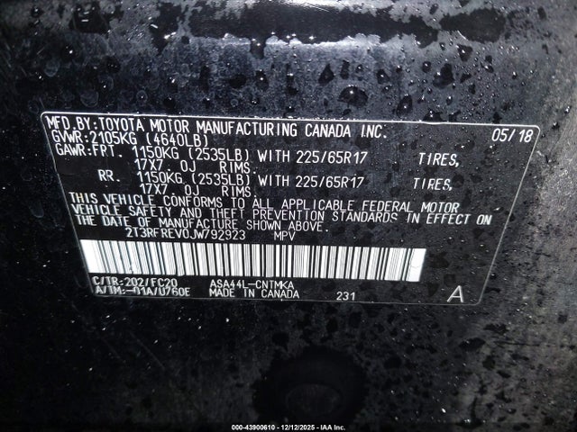 Toyota Rav4 Xle 2018 2T3RFREV0JW792923 Image 9