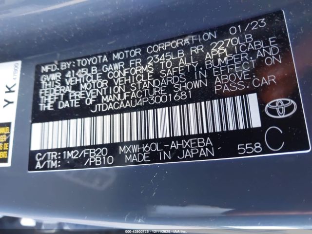 2023 TOYOTA PRIUS JTDACAAU4P3001681 Photo 8