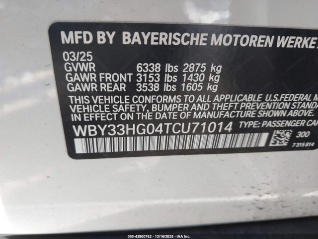 WBY33HG04TCU71014 BMW I5 Xdrive40
