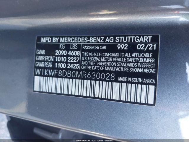 2021 MERCEDES-BENZ C 300 W1KWF8DB0MR630028 Photo 8
