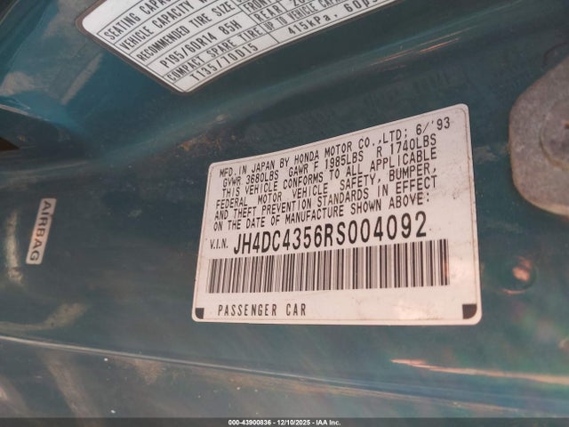 1994 ACURA INTEGRA JH4DC4356RS004092 Photo 8