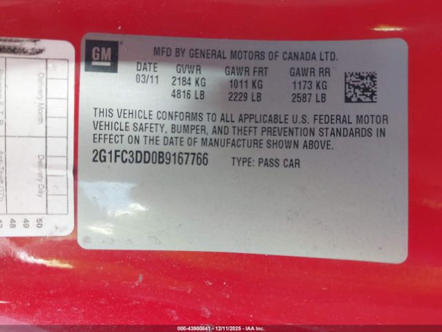 2011 CHEVROLET CAMARO 2G1FC3DD0B9167766 Photo 8