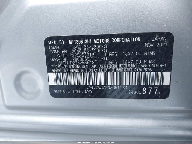 2022 MITSUBISHI OUTLANDER PHEV JA4J2VA72NZ051164 Photo 8