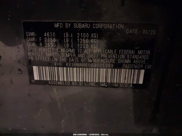 2024 SUBARU LEGACY 4S3BWAN66R3005399 Photo 8