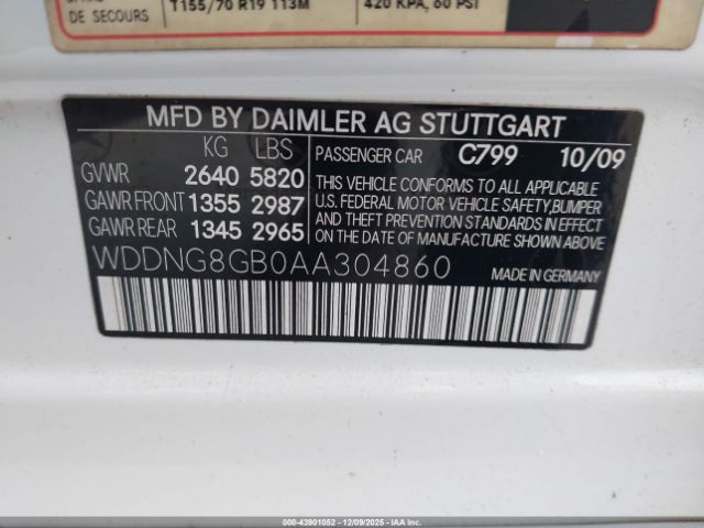 2010 MERCEDES-BENZ S 550 WDDNG8GB0AA304860 Photo 8