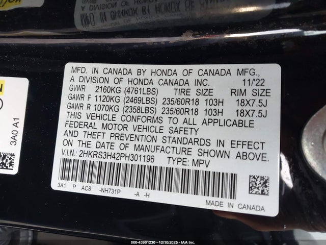 Honda Cr-v Ex 2wd 2023 2HKRS3H42PH301196 Image 9
