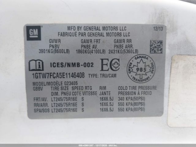 2014 GMC SAVANA 2500 1GTW7FCA5E1146408 Photo 8