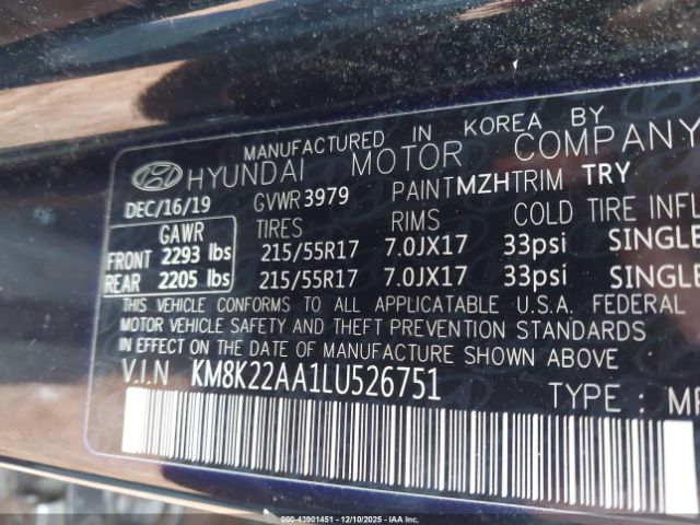 2020 HYUNDAI KONA KM8K22AA1LU526751 Photo 8