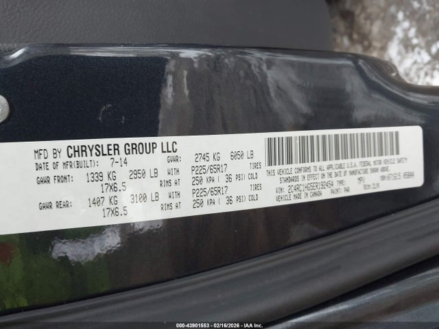 Продажа на аукционе авто 2014 Chrysler Town & Country S, vin: 2C4RC1HG5ER192454, номер лота: 43901553