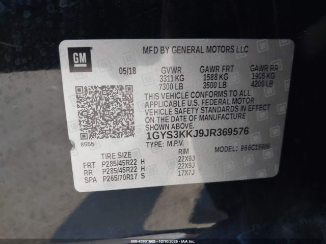 2018 CADILLAC ESCALADE ESV 1GYS3KKJ9JR369576 Photo 8