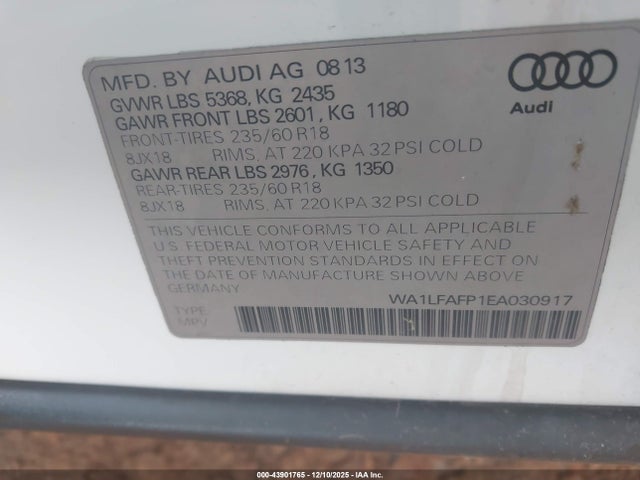 2014 AUDI Q5 WA1LFAFP1EA030917 Photo 8