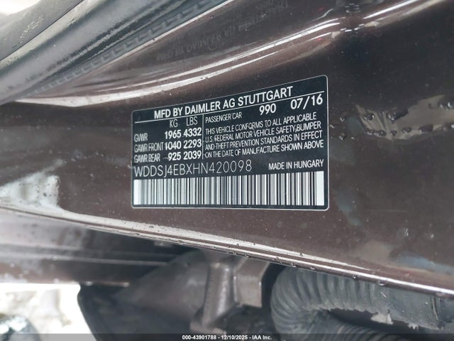 Aukcja sprzedaży 2017 Mercedes-benz Cla 250, vin: WDDSJ4EBXHN420098, numer aukcji: 43901788