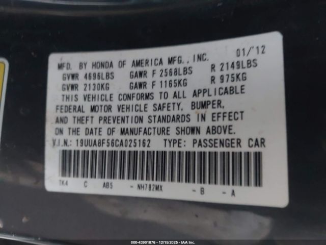 2012 ACURA TL 19UUA8F56CA025162 Photo 8