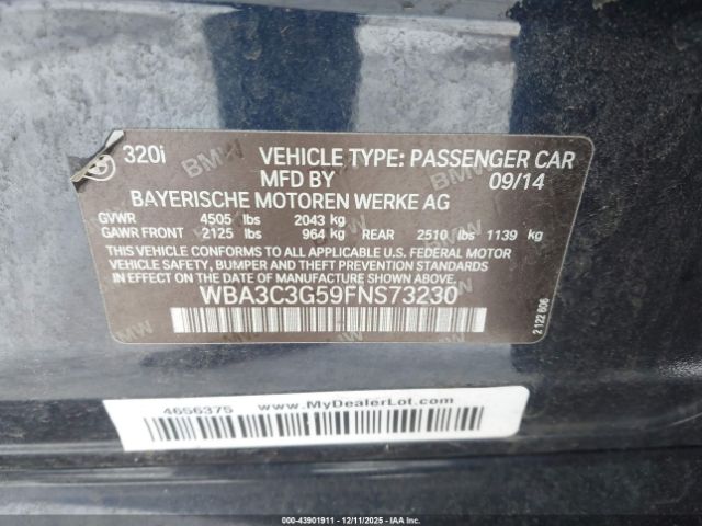 2015 BMW 320I WBA3C3G59FNS73230 Photo 8