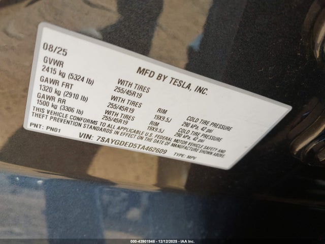 2026 TESLA MODEL Y 7SAYGDED5TA462609 Photo 8