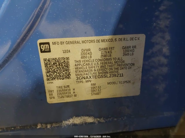 3GNAXTEG5SL239211 Chevrolet Equinox Awd Rs