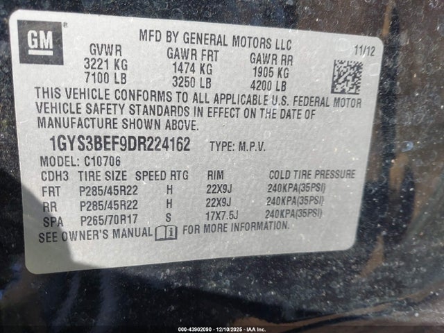 2013 CADILLAC ESCALADE 1GYS3BEF9DR224162 Photo 8