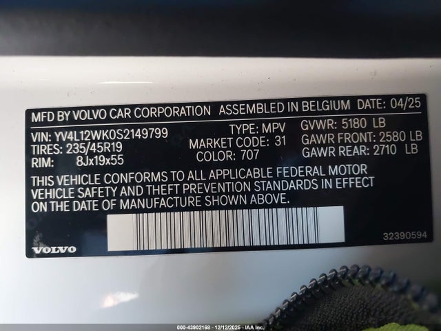 2025 VOLVO V60 CROSS COUNTRY YV4L12WK0S2149799 Photo 8