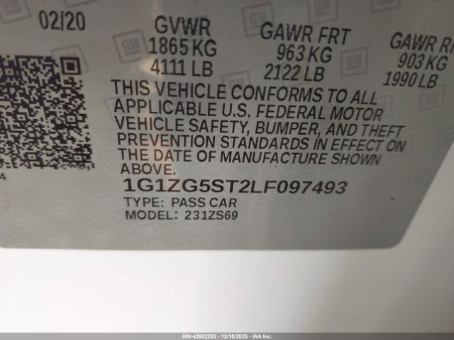 2020 CHEVROLET MALIBU 1G1ZG5ST2LF097493 Photo 8