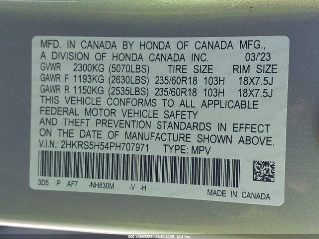 2023 HONDA CR-V HYBRID 2HKRS5H54PH707971 Photo 8