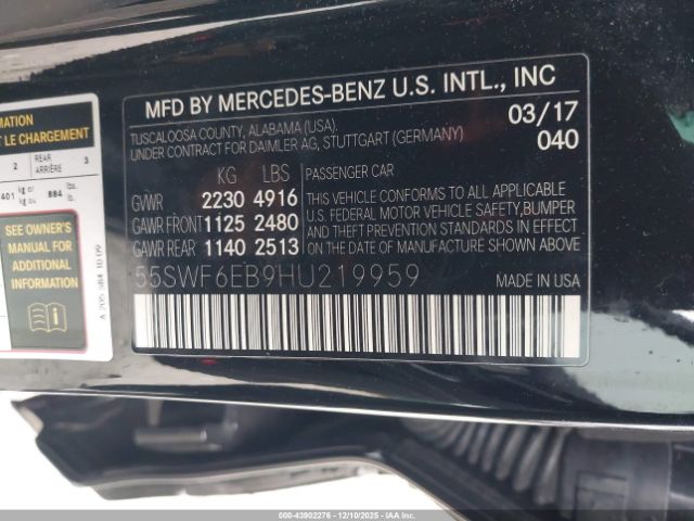 2017 MERCEDES-BENZ AMG C 43 55SWF6EB9HU219959 Photo 8