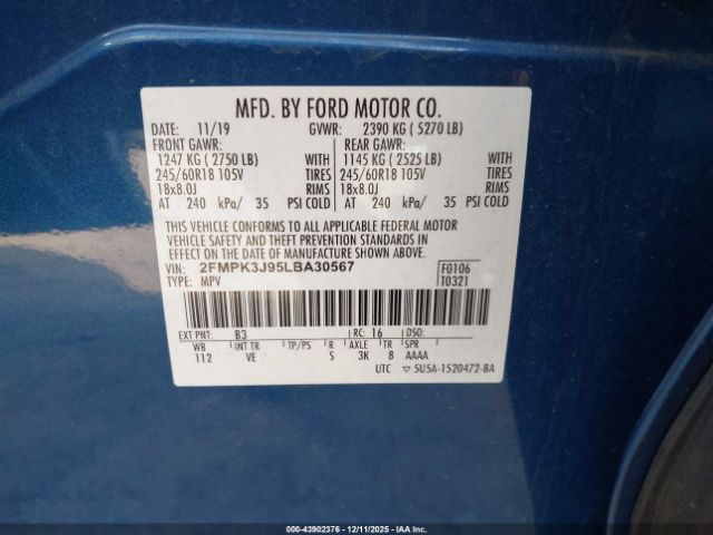 2020 FORD EDGE 2FMPK3J95LBA30567 Photo 8