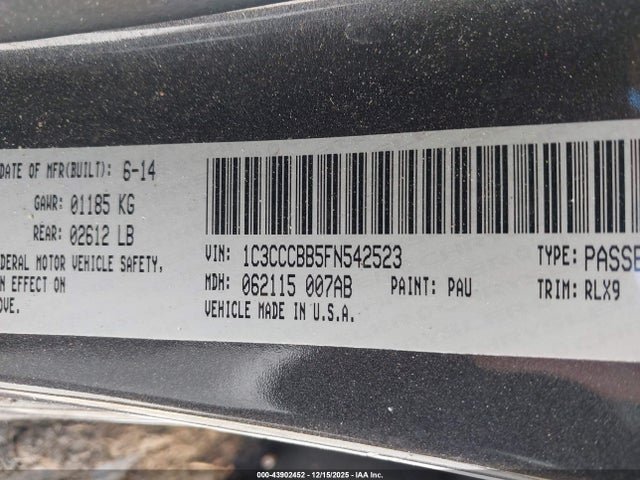Chrysler 200 S 2015 1C3CCCBB5FN542523 Image 9