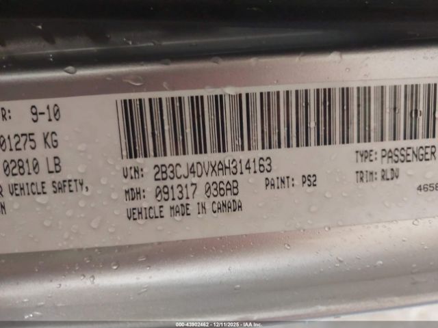 2010 DODGE CHALLENGER 2B3CJ4DVXAH314163 Photo 8