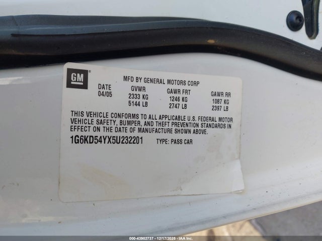 2005 CADILLAC DEVILLE 1G6KD54YX5U232201 Photo 8