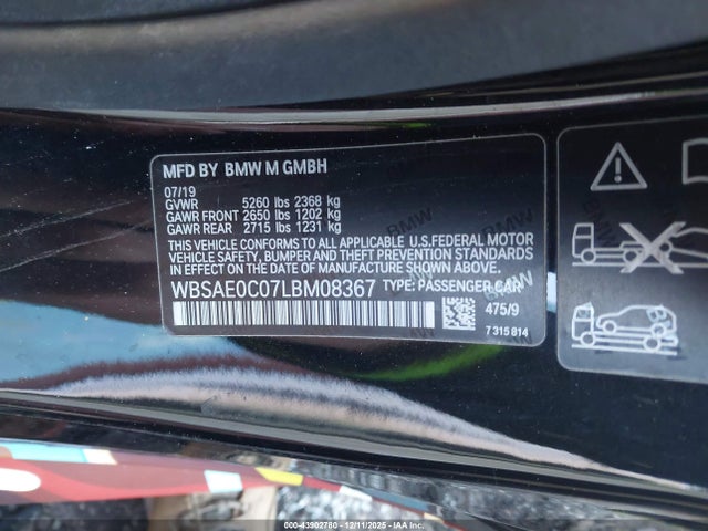 2020 BMW M8 WBSAE0C07LBM08367 Photo 8