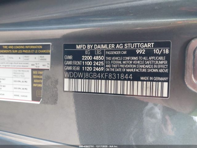 2019 MERCEDES-BENZ AMG C 63 WDDWJ8GB4KF831844 Photo 8